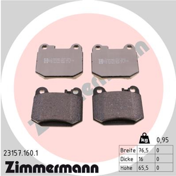 Zimmermann Brake pads for MERCEDES-BENZ M-KLASSE (W163) rear