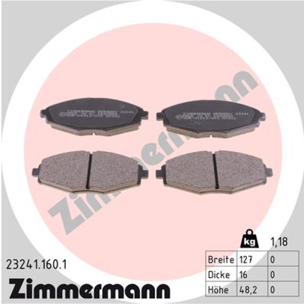 Zimmermann Brake pads for CHEVROLET SPARK front