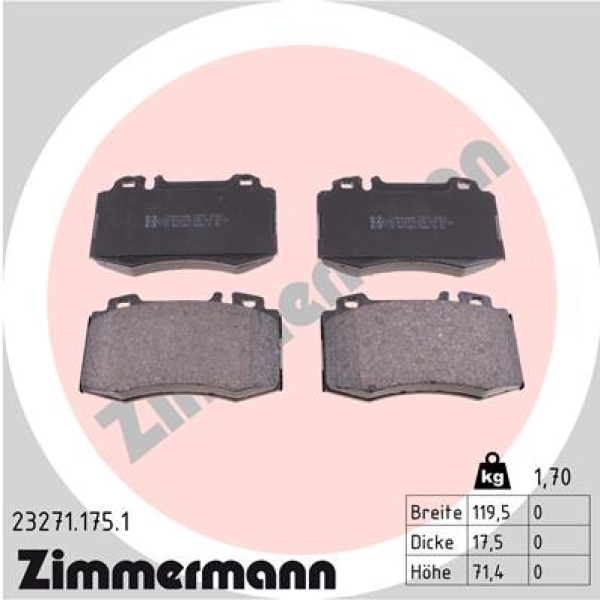 Zimmermann Brake pads for MERCEDES-BENZ C-KLASSE Sportcoupe (CL203) front