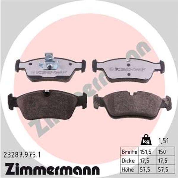 Zimmermann rd:z Brake pads for BMW 3 Cabriolet (E36) front