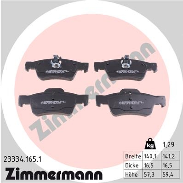 Zimmermann Bremsbeläge für MERCEDES-BENZ CLS Shooting Brake (X218) hinten