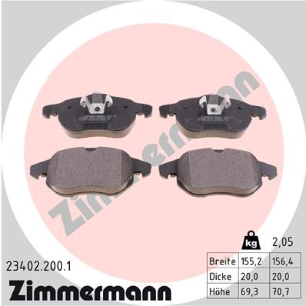 Zimmermann Brake pads for CADILLAC BLS Wagon front