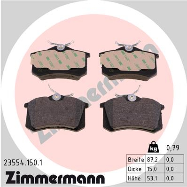 Zimmermann Brake pads for VW POLO CLASSIC (6V2) rear