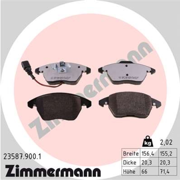 Zimmermann rd:z Brake pads for VW JETTA IV (162, 163, AV3, AV2) front