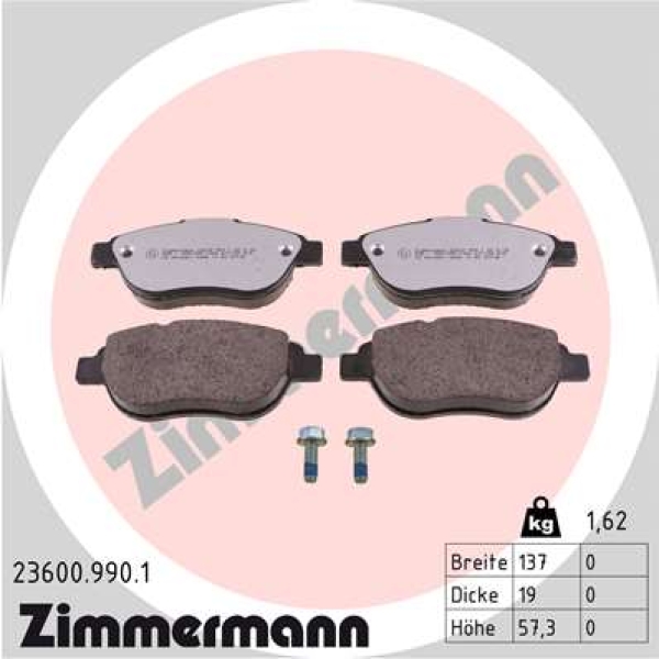 Zimmermann rd:z Brake pads for FIAT IDEA (350_) front