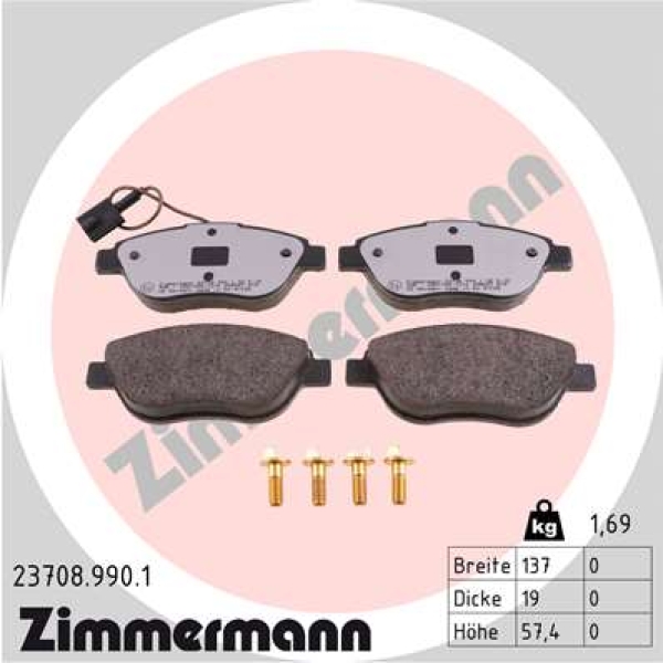 Zimmermann rd:z Brake pads for FIAT DOBLO Kasten/Kombi (263_) front