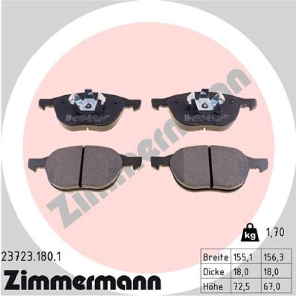 Zimmermann Brake pads for MAZDA 3 (BL) front