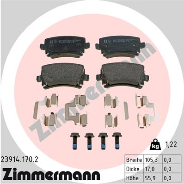 Zimmermann Brake pads for SEAT ALTEA (5P1) rear