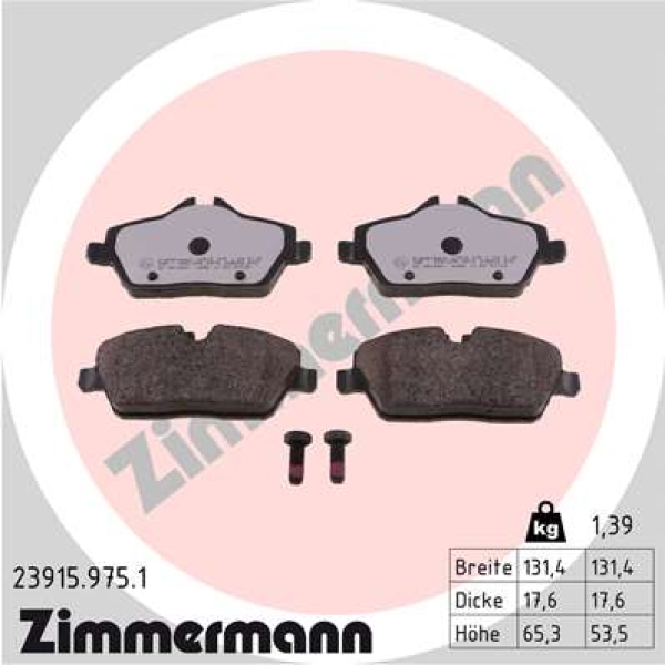 Zimmermann rd:z Bremsbeläge für MINI MINI Roadster (R59) vorne