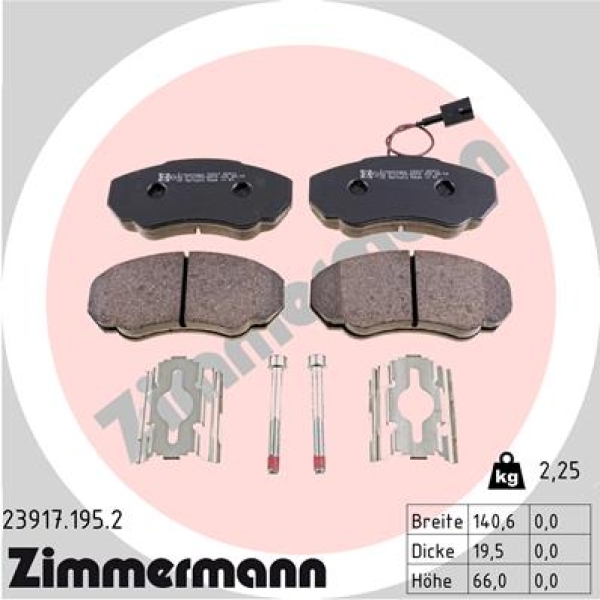 Zimmermann Brake pads for FIAT DUCATO Bus (244_) front
