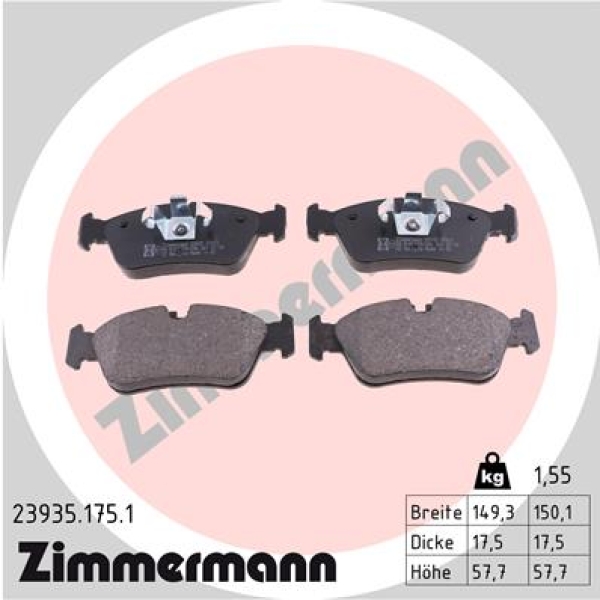 Zimmermann Brake pads for BMW 1 (E81) front