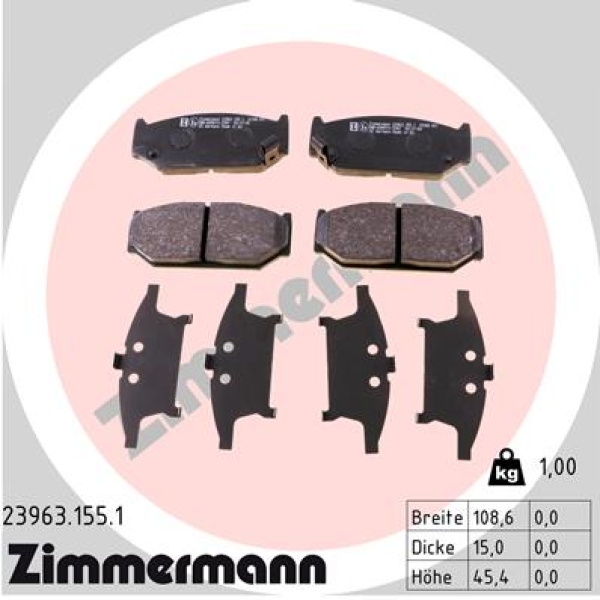 Zimmermann Brake pads for SUZUKI SWIFT III (MZ, EZ) front