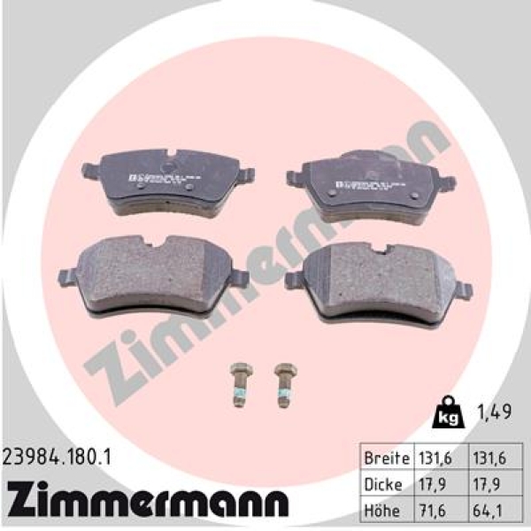 Zimmermann Brake pads for MINI MINI COUNTRYMAN (R60) front - Zimmermann  Bremsentechnik