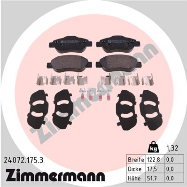 Zimmermann Brake pads for FIAT PANDA / PANDA CLASSIC (169_) front