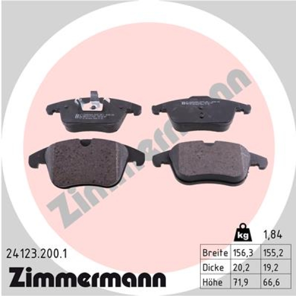 Zimmermann Brake pads for VOLVO XC70 II (136) front