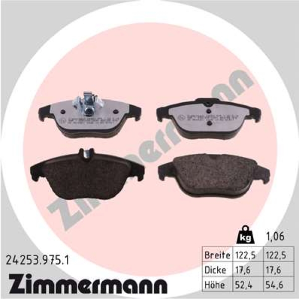 Zimmermann rd:z Brake pads for MERCEDES-BENZ C-KLASSE Coupe (C204) rear