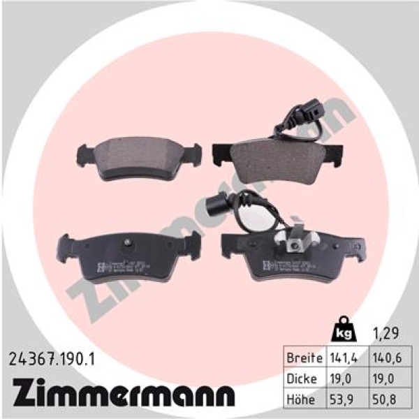 Zimmermann Brake pads for VW TOUAREG (7LA, 7L6, 7L7) rear