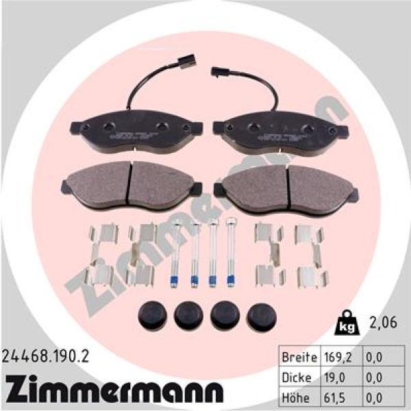 Zimmermann Brake pads for CITROËN JUMPER Pritsche/Fahrgestell front