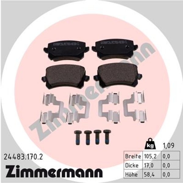 Zimmermann Brake pads for VW TIGUAN (5N_) rear