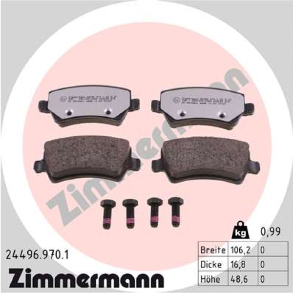 Zimmermann rd:z Brake pads for VOLVO XC70 II (136) rear