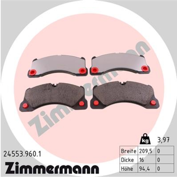 Zimmermann rd:z Brake pads for VW TOUAREG (CR7) front
