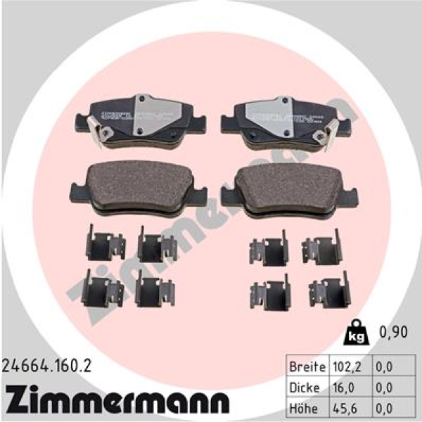Zimmermann Brake pads for TOYOTA COROLLA Stufenheck (_E18_, ZRE1_) rear