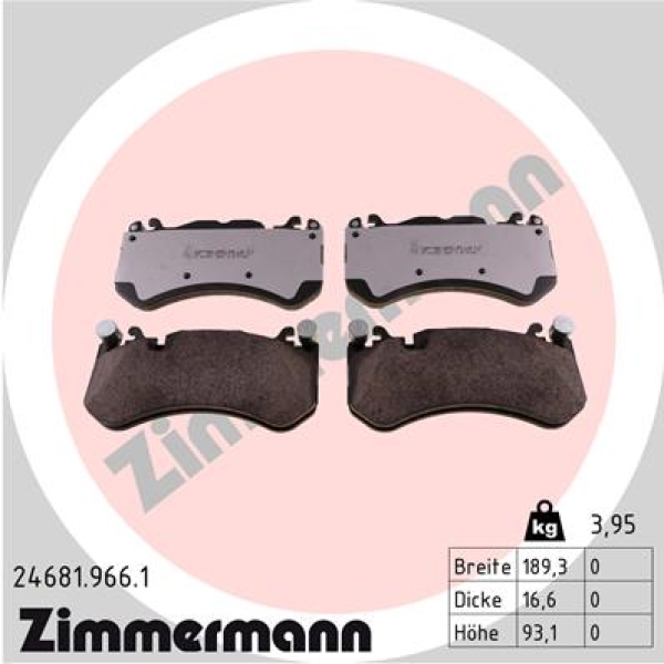 Zimmermann rd:z Brake pads for MERCEDES-BENZ C-KLASSE T-Model (S204) front