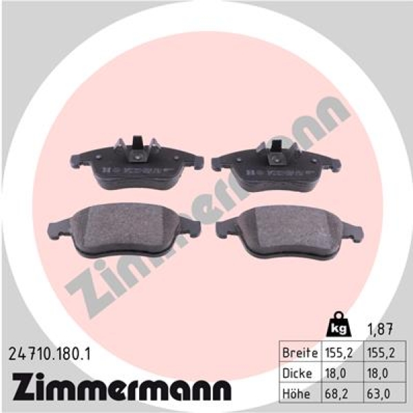 Zimmermann Brake pads for RENAULT CLIO IV (BH_) front