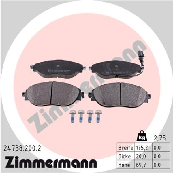 Zimmermann Brake pads for SEAT LEON (5F1) front