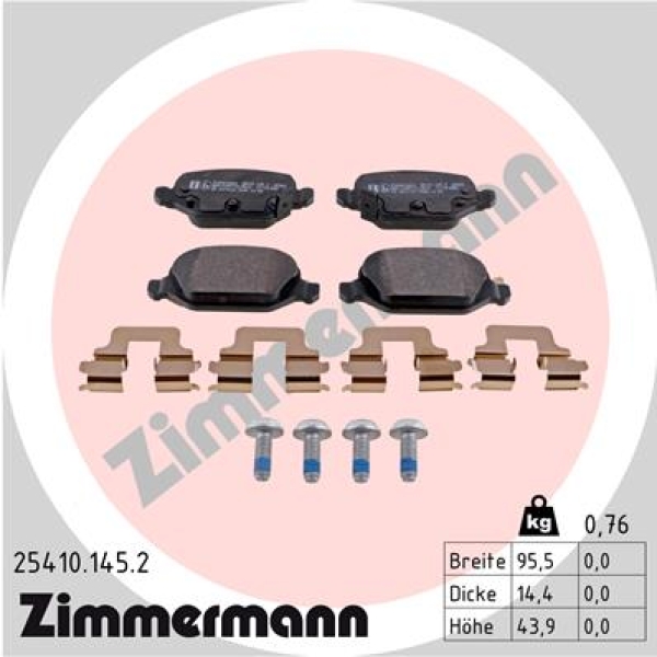 Zimmermann Brake pads for FIAT PANDA VAN (312_, 519_) rear