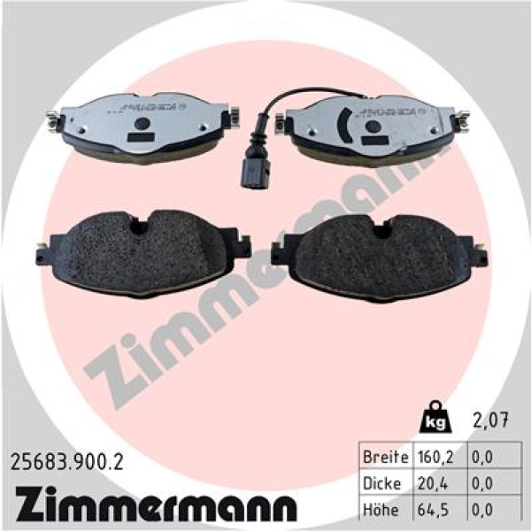 Zimmermann Brake pads for SKODA OCTAVIA III (5E3, NL3, NR3) front