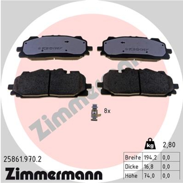 Zimmermann Brake pads for AUDI Q8 (4MN) front