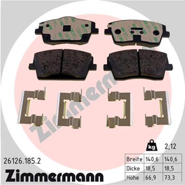 Zimmermann Brake pads for VOLVO XC40 (536) front