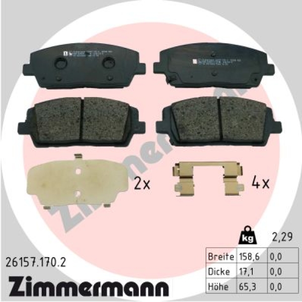 Zimmermann Bremsbeläge für HYUNDAI SANTA FE IV (TM, TMA) vorne