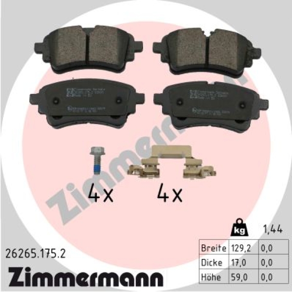 Zimmermann Brake pads for AUDI Q5 Van (FYB, FYG) rear