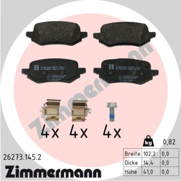 Zimmermann Brake pads for FORD PUMA (J2K, CF7) rear