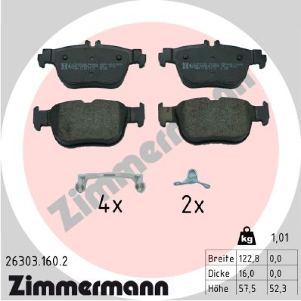 Zimmermann Brake pads for VW CADDY V Kasten/Großraumlimousine (SBA, SBH) rear