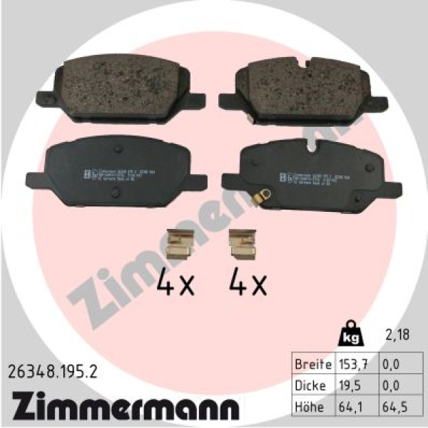 Zimmermann Brake pads for OPEL INSIGNIA B Sports Tourer (Z18) front