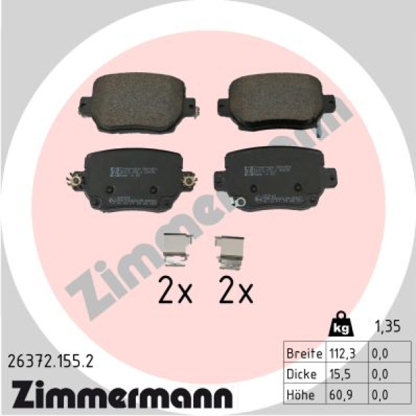 Zimmermann Brake pads for TESLA MODEL Y (5YJY) rear