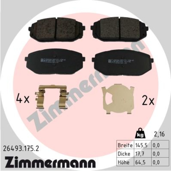 Zimmermann Brake pads for HYUNDAI IONIQ 6 (CE) front