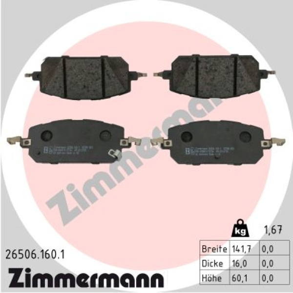 Zimmermann Bremsbeläge für MAZDA MX-30 (DR) vorne