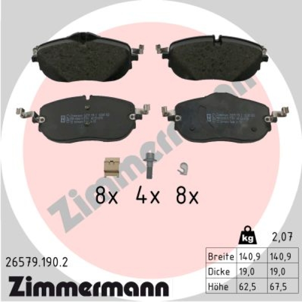 Zimmermann Brake pads for MERCEDES-BENZ C-KLASSE (W206) front