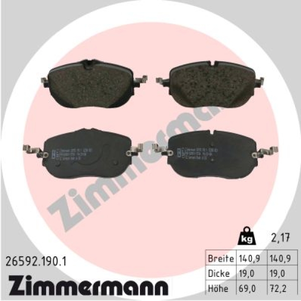 Zimmermann Brake pads for MERCEDES-BENZ C-KLASSE T-MODEL (S206) front