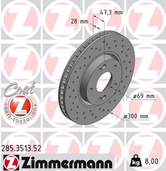 Zimmermann Sport Brake Disc for KIA SOUL II (PS) front