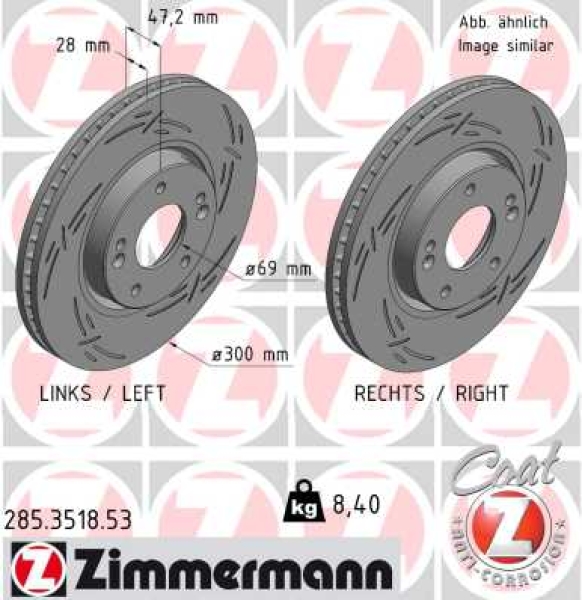 Zimmermann Sport Brake Disc for KIA CARENS IV front