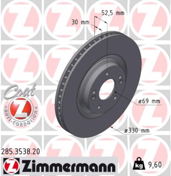Zimmermann Bremsscheibe für HYUNDAI i30 FASTBACK (PDE, PDEN) vorne