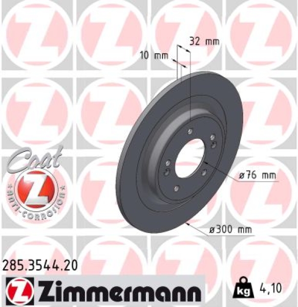 Zimmermann Bremsscheibe für HYUNDAI TUCSON (NX4E, NX4A) hinten