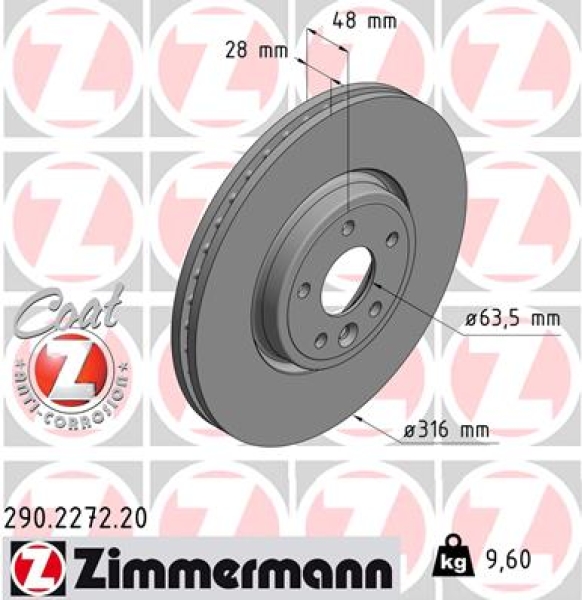 Zimmermann Brake Disc for JAGUAR XE (X760) front