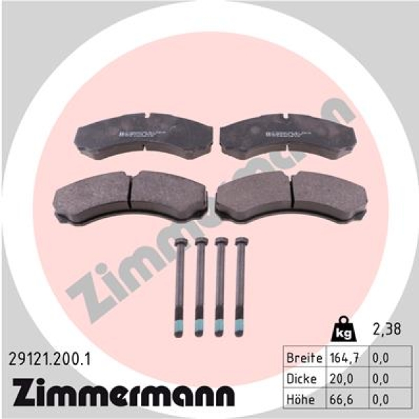 Zimmermann Brake pads for IVECO DAILY II Kipper front/rear