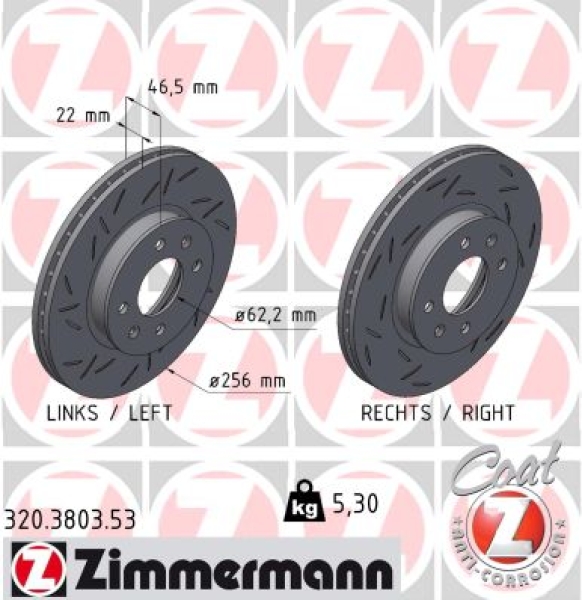 Zimmermann Sport Brake Disc for HYUNDAI i20 I (PB, PBT) front